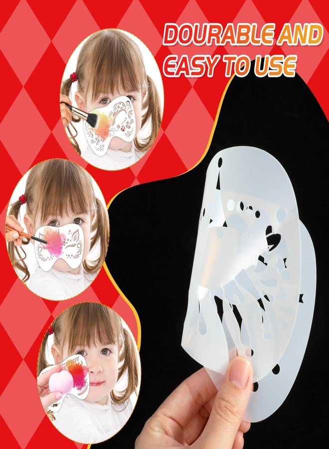 هواف مجموعة HOWAF من 20 قطعة من قوالب طلاء الوجه للأطفال، قوالب طلاء الوجه على شكل مهرج وخفاش وفراشة، قوالب طلاء الجسم، قوالب طلاء على شكل عنكبوت وحورية بحر لحفلات الأزياء التنكرية، مناسبة لتزيين حفلات ماردي غرا وسان باتريك. - Image 3